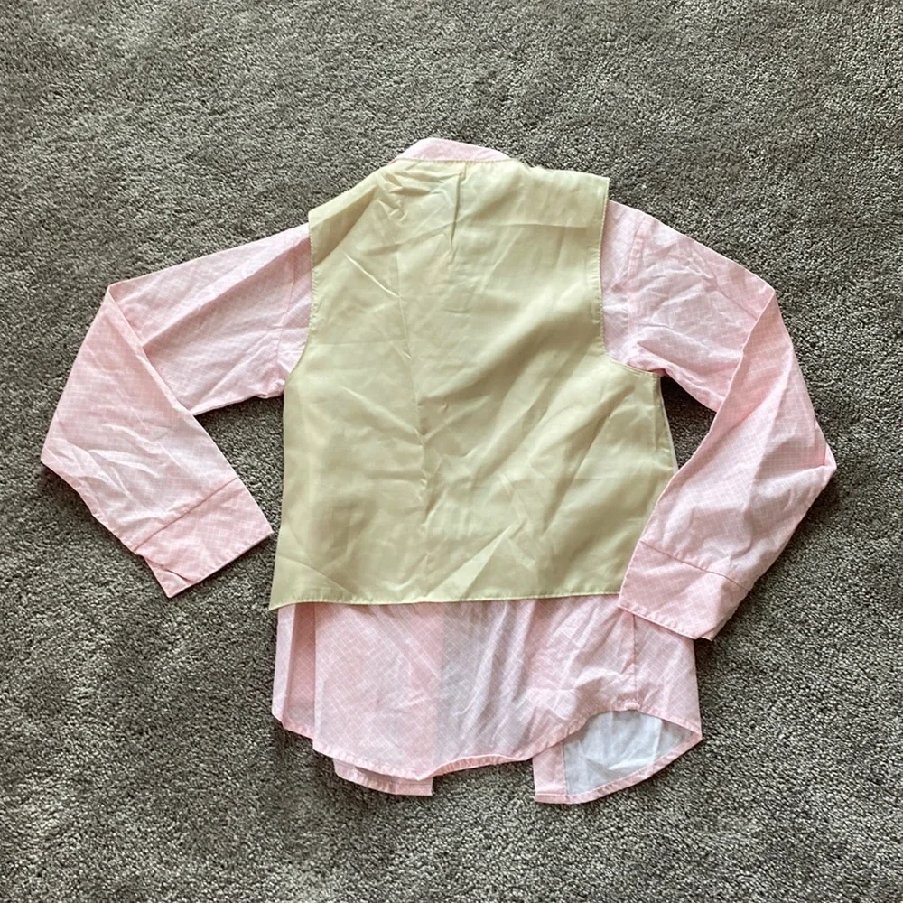 Van Heusen Pink Shirt Ivory Vest Dress Pants 3 Piece Suit Set SIZE 8